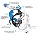 G2RISE SN02 Full Face Snorkel Mask - Easy Breath Airflow System with Minimum Volumetric Flow Rate & 180° Panoramic Integrated Lens Design for A Safe Adults/Kids Snorkeling (Black Blue, L/XL)