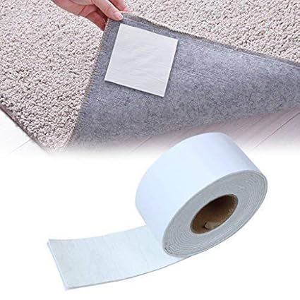 Ewinever 2-Pack Adhesive Anti-Slip Carpet Tape Stickers for Rugs Mats Pads Runners Works on Any Floor