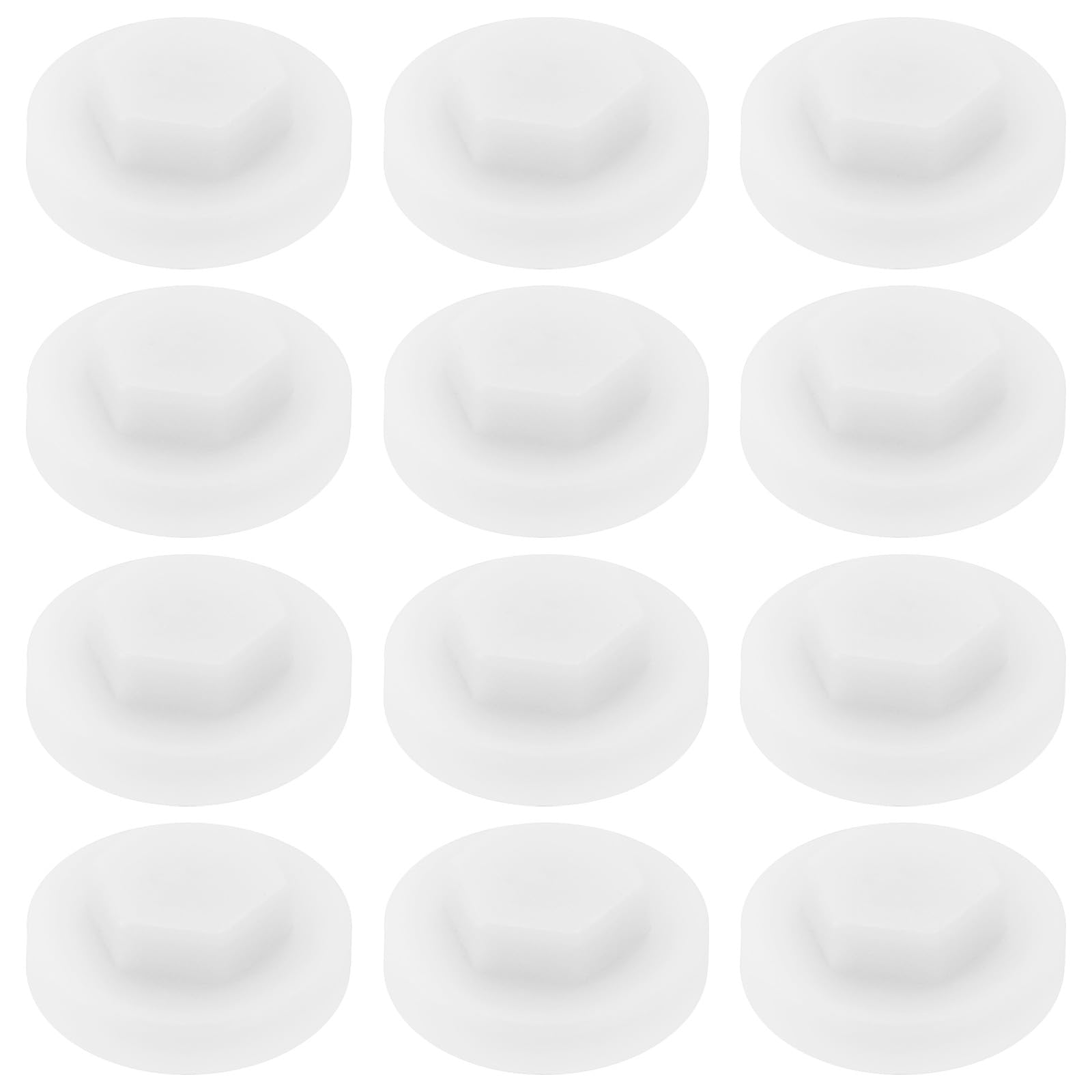 EMSea 200pcs Hexagon Dovetail Self Tapping Screws with Plastic White Protective Cover Outer Diameter 16mm Inner Hexagon Screw Diameter 8mm