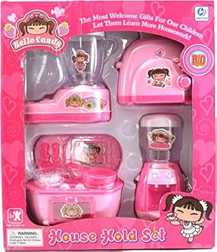 Breno Home Kitchen Set Toys of 4 Packs (House Hold Set) for Kids, Juicer, Bread Grilling Machine, Gas Stove and Water Purifier