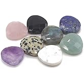 8 Pcs Natural Stone Pendants Faceted Waterdrop Shape Crystal Agate Bead for Jewelry Making Necklace Earrings