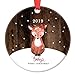 DIGIBUDDHA Baby's First Christmas Ornament Gift Cute Deer Fawn Gender Neutral Infant Son Daughter 1st Holiday Rustic Ceramic Keepsake Present Newborn Boy Girl 3