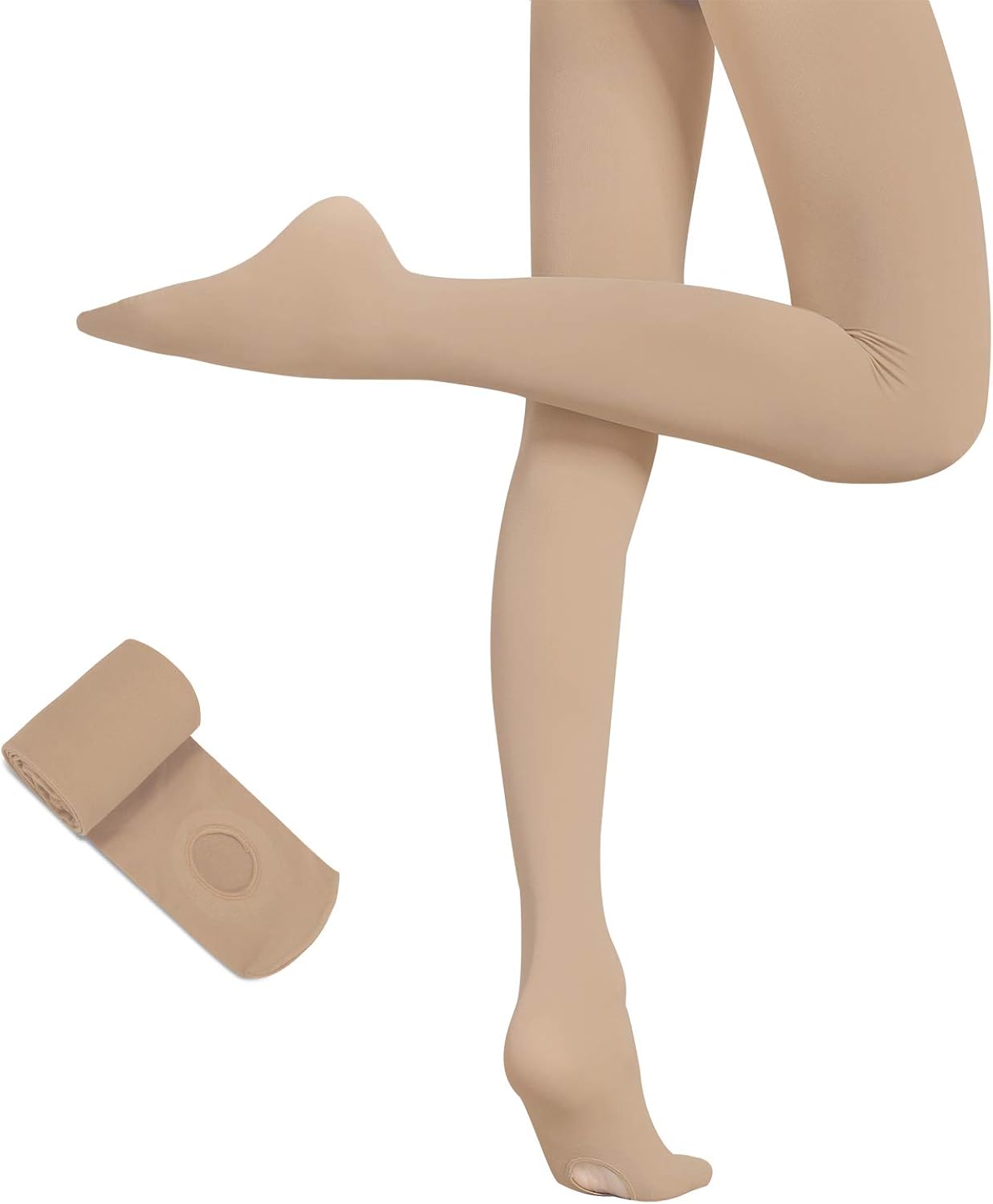 HETH Ballet Tights for Girls Toddler Ultra Soft Dance Ballet Convertible Tights With Holes: Clothing