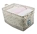 Cotton Collapsible Household Organizer Basket for Storage, Drawstring Closure with Handles, Lightweight for Toys, Dorm-room Storage Boxes, Flowers