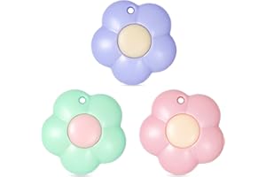 Fengek 3 Pcs Mini Retractable Utility Knife Flower Pocket Box Cutters Plastic Letter Opener Slide Open with Keychain Hole for Box Letter Envelope, Flower Shape