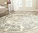 SAFAVIEH Adirondack Collection Area Rug - 4' Round, Ivory & Silver, Oriental Distressed Design, Non-Shedding & Easy Care, Ideal for High Traffic Areas in Living Room, Bedroom (ADR101B)