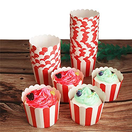 50-Pack Muffin Cups Baking Paper Cup Cupcake Muffins Liners Red