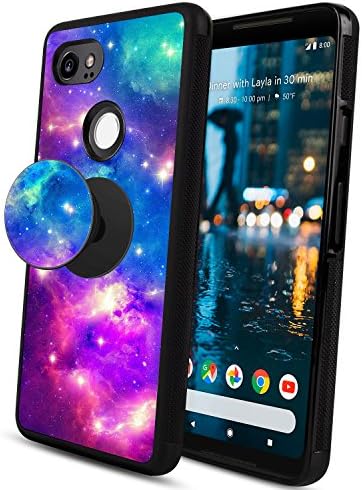 Google Pixel 2 XL Case Starry Sky, Customed Shock Absorption Scratch Resistant Soft TPU Bumper Case with Multifunction Pop Cell Phone Holder for Pixel 2 XL (2017) - Starry Sky 01