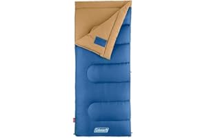 Coleman Brazos 20/30°F Adult Cool-Weather Sleeping Bag with No-Snag Zipper & Stuff Sack, Machine Washable, Great for Camping, Traveling, Guests, & More