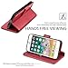 TUCCH iPhone SE Wallet Case, iPhone 5s Case, Premium PU Leather Flip Case Card Slot, Stand Holder Magnetic Closure [TPU Shockproof Interior Protective Case] Compatible iPhone SE / 5s / 5, Red