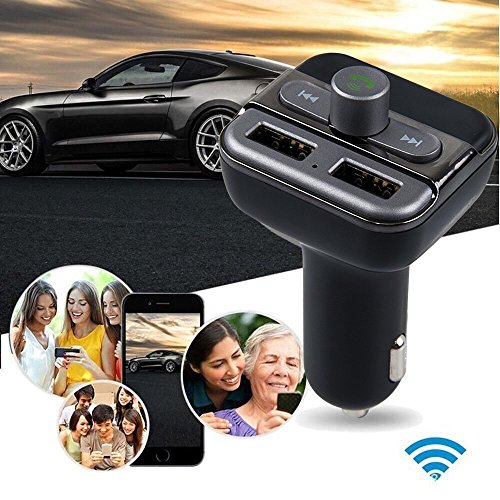 FM Transmitter Wireless Bluetooth FM Transmitter Car Kit Radio Receiver with 5V/2.1A USB Charger Output Support USB Flash Driver and Micro SD Card with AUX