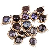 LE SKY 5 Pcs Natural Cultured Freshwater Pearl Connectors Pearl Pendant Link Charms Handcraft Accessories for Jewelry Making Necklace Bracelet