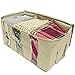 Sorbus Foldable Storage Bag Organizers, 3 Sections, Great for Clothes, Blankets, Closets, Bedrooms, and More, 2-Pack (Beige)