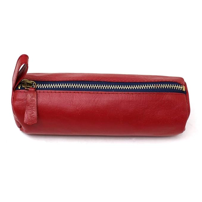 Artway Indigo Doodle Federmäppchen, weiches Leder, 20 cm lang rot