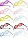 Blulu 10 Pairs Retro Clout Oval Goggles Mod Thick Frame Round Lens Colorful Particles Sunglasses 10 Colors Women Men Girl Boy Sunglasses with 10 Lens Cloth