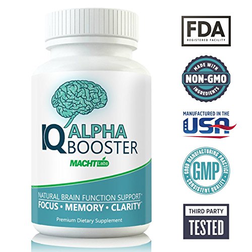 Neuroenhancer Brain Supplement for Memory, Focus & Clarity - Holistic Nootropic Stack for Brain Health and Memory Enhancement - DMAE, Bacopa, Ginkgo - IQ Alpha Brain Pill Supplements