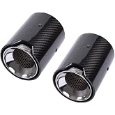 2-Piece Set Carbon Fiber Exhaust Tips for BMW F20 F21 F22 F23 F30 F31 F32 F33, Stainless Steel Inner Layer Tailpipe Tip (M135i/M140i/M235i/M240i)