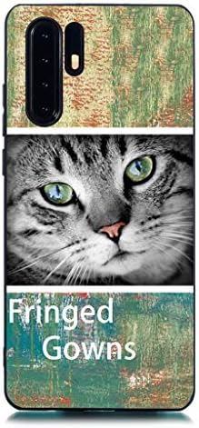 Yunbaoz Case for Huawei P30 Lite, Black Embossing Cover Soft TPU Relief Imitation Liquid Silicone Series of You Deserve It, Photo Cat