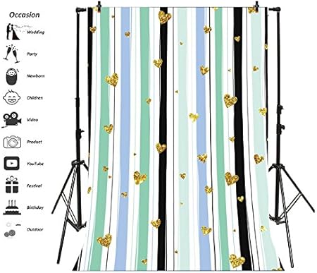 Amazon Leyiyi 6 X 8ft写真背景ストライプバックドロップhappy誕生日縦ストライプluxryハート形状デザートテーブルブログmake Up Vlogger夏パーティーベビーシャワーフォトportraitビニールstudio Prop バックペーパー 背景布 通販