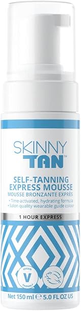 Skinny Tan Express Mousse 1 Hour Fake Tan Coconut Hydrating Streak Free 150ml