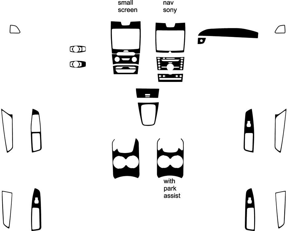Rvinyl Rdash Dash Kit Decal Trim for Ford Edge 2015-2018 - Wood Grain (Mahogany)