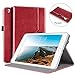 DTTO for iPad Mini 1 2 3 Case, Premium Leather Folio Stand Cover Case with Multi-Angle Viewing and Auto Wake-Sleep Function, Front Pocket for iPad Mini 1/Mini 2/Mini 3 - Red