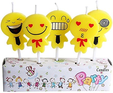 Birthday Candles, Cute Emoji Themed Birthday Party Candles, Cute Cake Candles Cupcake Toothpick Candles For Kids / Adults
