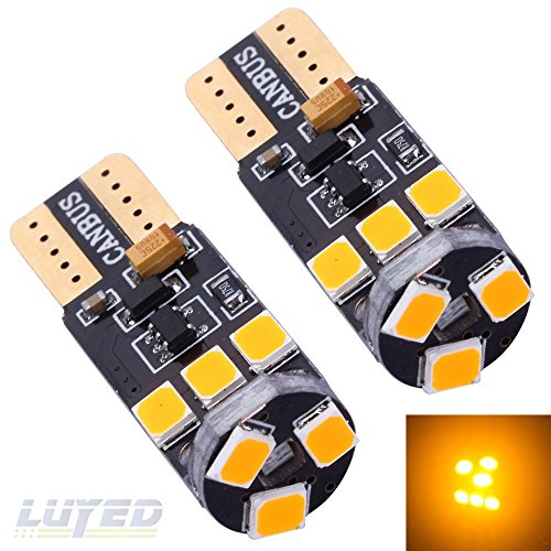 LUYED 2 X 440 Lumens Extremely Bright High Power 2835 9-EX Chipsets Canbus W5W 194 168 2825 Led Bulbs,Amber