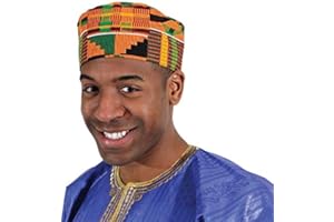 Shophaven African Kente Kufi Hat, Kofi Hat, Ankara Cap, African Men Hat, Black History Month Men Accessory, Ghana Hat