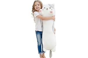 DALMAO 36" Cat Stuffed Animal, Soft Long Pillow Doll Cute Cartoon Kitten Plush Body Pillow Plushies Toy Gift for Kids, Girls, Birthdays
