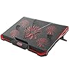 Laptop Cooling Pad 12"-17.3", Ultra Quiet Laptop Cooler Stand with 5 Fans at 2200RPM, Gaming Laptop Cooling Pad with Red LED Lights, 2 USB Ports, 7 Adjustable Height, Light Weight Cooling Stand