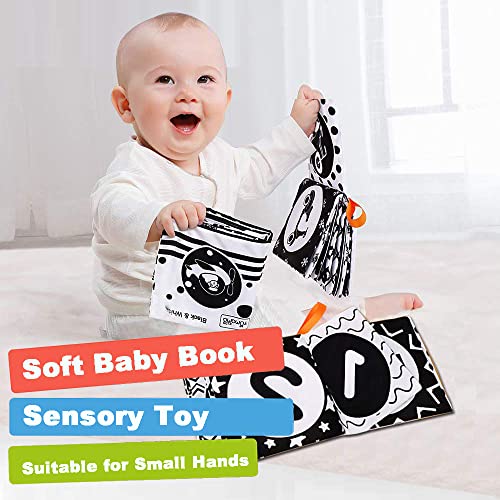 3 High Contrast Baby Toys for Newborn 0 3 6 Months Black and White Soft