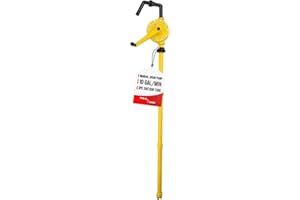 TERA PUMP Chemical Resistant Fast Transfer 10 GPM Rotary-Action Drum Pump for 15 to 55 Gallon Drum Barrels for Water Based Solutions, Organic Acids, Solvents, Waxes, Detergents