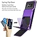 Vofolen Case for Galaxy S8 Case Wallet 4-Slot Pocket Credit Card ID Holder Flip Door Scratch Resistant Dual Layer Protective Bumper Rugged Rubber Armor Hard Shell Cover for Samsung Galaxy S8 Purple
