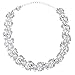 Accessoriesforever Women Bridal Wedding Prom Fashion Jewelry Set Rhinestone Pearl Leaf White