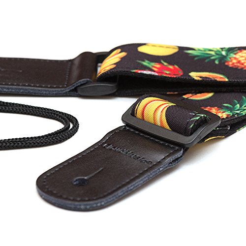 CLOUDMUSIC Hawaiian Ukulele Strap With Tropical Fruits Pinapple Lemon Banana Papaya Flowers For Soprano Concert Tenor Baritone