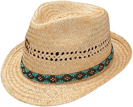 Charlie 1 Horse Women's Paradise Woven Palm Hat with Vented Crown, Toasted, Large