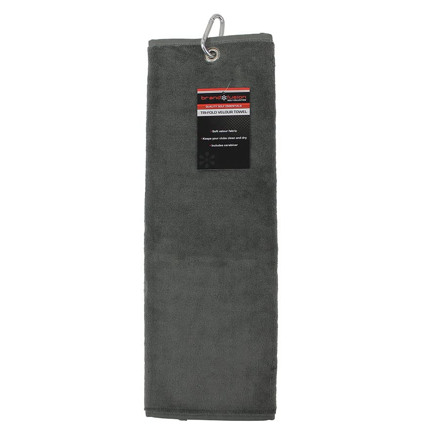Brand Fusion Tri-Fold Velour Anthrachite Towel