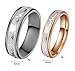 His or Hers Matching Set Heart Beat Chart Titanium Steel Couple Wedding Band Ring in a Gift Box