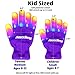 The Noodley Flashing LED Finger Light Gloves with Extra Batteries - Kids and Teen Sized Ages 8-12 (Medium, Purple)