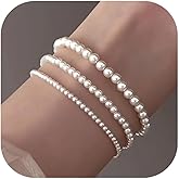 Pearl Bracelets for Women Dainty Stretch Pearl Jewelry for Everyday Wear Wedding & Bridesmaid Bracelet Lightweight Stackable Pearl Accessories