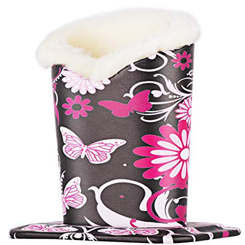 PG6 Plush Lined Eyeglasses Holder Stand Case Protective Glasses Case for Desks, Butterfly