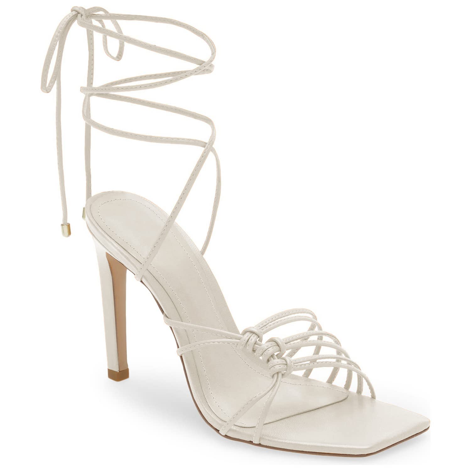 Photo 1 of Juliet Holy Womens Lace Up Heeled Sandals Square Open Toe Stiletto Heels Strappy Summer Dressy Shoes
