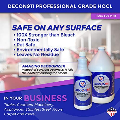 DECON911 Professional Grade Hypochlorous Acid (HOCL) Cleaner