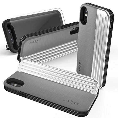 iPhone X Case - Zizo Retro Wallet Case w/Magnetic Closure [Full Tempered Glass Screen Protector] [Military Grade Drop Tested]