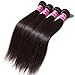 Unice Hair Malaysian Straight Virgin Hair 3 Bundles Wefts with 13X4 Ear to Ear Lace Frontal Closure Human Hair Extensions Natural Color (10 12 14+10Frontal)