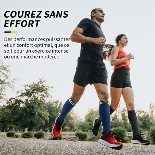 CAMBIVO Women's Men's Compression Socks 3 Pairs 20-30 mmHg Class 2 for Blood Circulation, Running, Travel Airplane, Sport, Running, Nurse