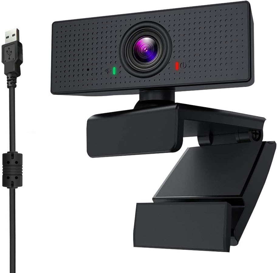 Full HD 1080P Webcam, 110° Wide Angle Widescreen Video Calling Web Camera, 360° Rotatable Lens Streaming Webcam with Build-in Mic & USB 2.0 for Windows 2000/XP/win7/8/10/Vista 32bit/MAC/Android TV