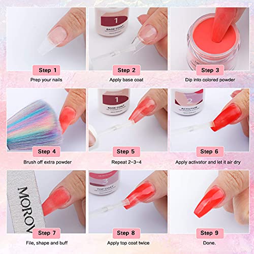 Morovan Dip Powder Nail Kit Starter 6 Colors Dip Powder Kit