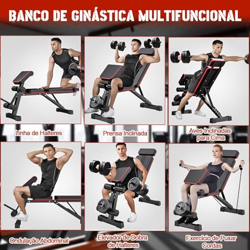Banco Supino, Banco Academia, Capacidade de Carga de 150 kg Estação de Musculação, Adequado para altura até 180CM, Musculação, Academia em Casa, Cadeira Extensora, Supino Regulavel, Academia, Cadeira Extensora